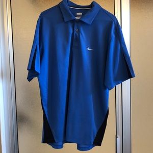 Nike fitdry blue short sleeve polo shirt